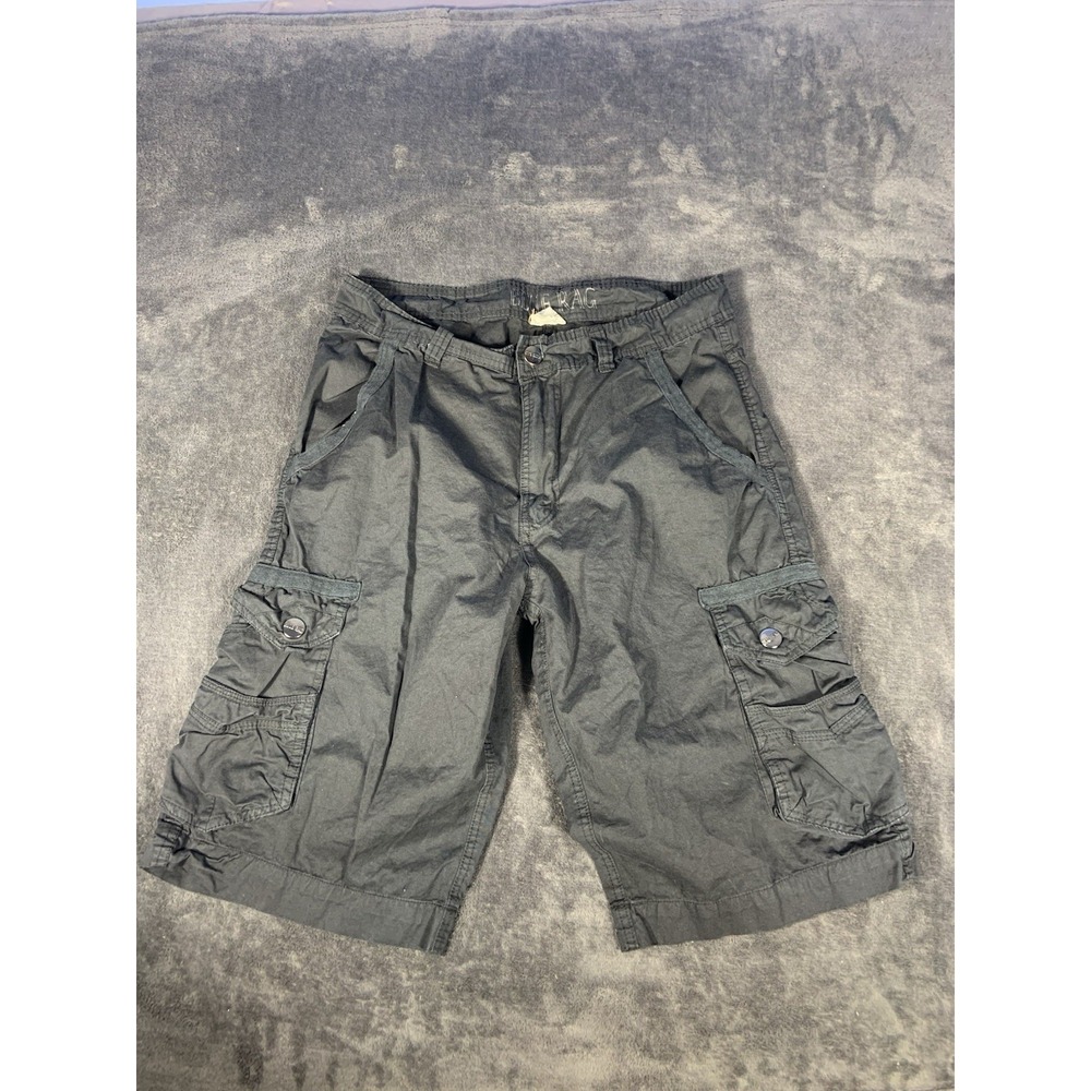 Vtg Blue Rag Cargo Paratrooper Black Short Men's Size 34 100% Cotton